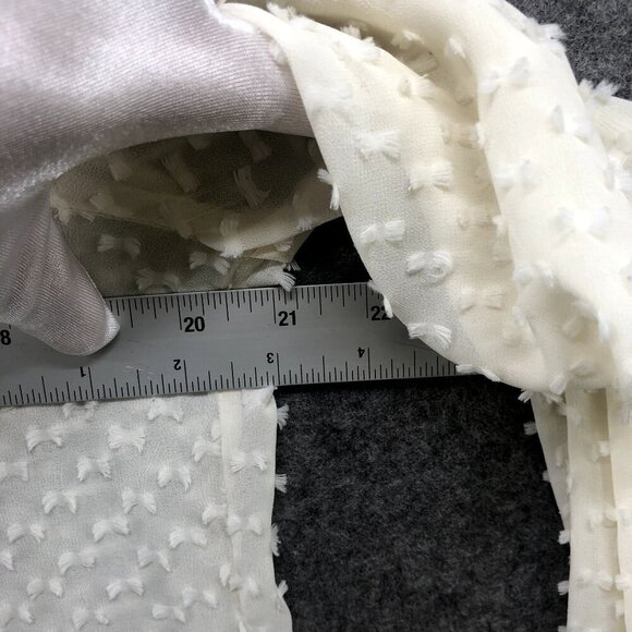 Banana Republic Long Sleev Blouse Womens M Ivory Tie Neck Chiffon Swiss Dot - Picture 7 of 8